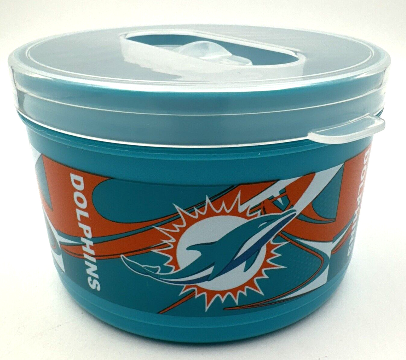 Official NFL Miami Dolphins Food Container Storage Football Snacks Plastic Lid