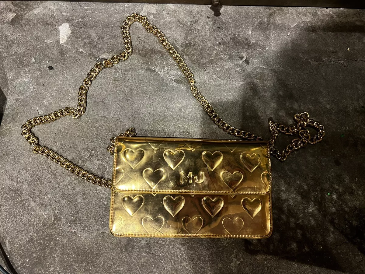 Marc Jacobs Mirror Heart Gold Clutch w/ Chain