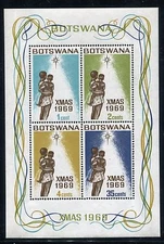 Botswana 57a sheet, MNH, Michel Bl.2 Christmas 1969: Mother, Child, Star  x22073