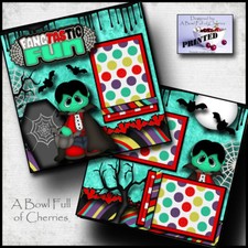 HALLOWEEN  vampire  2 premade scrapbook pages paper printed layout BY CHERRY