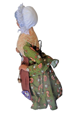 Doll Handmade Santon ancien Provence habillé Femme vendeuse fruits PEIRANO 26 cm - Picture 4 of 7