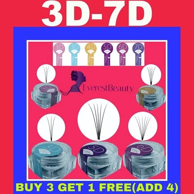 EVERESTBEAUTYⓇ Pre made Russian Volume Fan Lashes 3D 4D 5D 6D 7D 100% Mink Eyelash Extensions