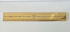 Vtg Metal 12” Ruler "GENERAL CIGAR CO" Gold Colored Macanudo Corina Robt. Burns