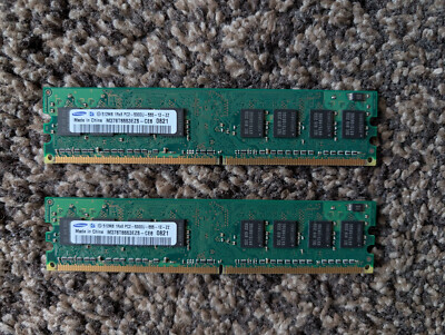 2x512MB Samsung DDR2 RAM PC2-5300U 1Rx8 M378T6553EZS-CE6 0821 1GB