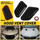 Car Air Flow Intake Scoop Hood Bonnet Decorative Vent Cover Kit Black Universal