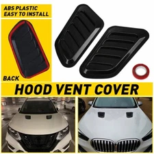 Car Air Flow Intake Scoop Hood Bonnet Decorative Vent Cover Kit Black Universal