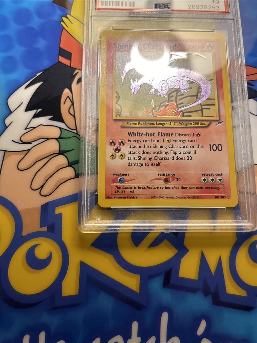 POKEMON PSA 10 GEM MINT SHINING CHARIZARD 107/105 NEO POKEMON PSA 10 GEM MINT SHINING CHARIZARD 107/105 NEO