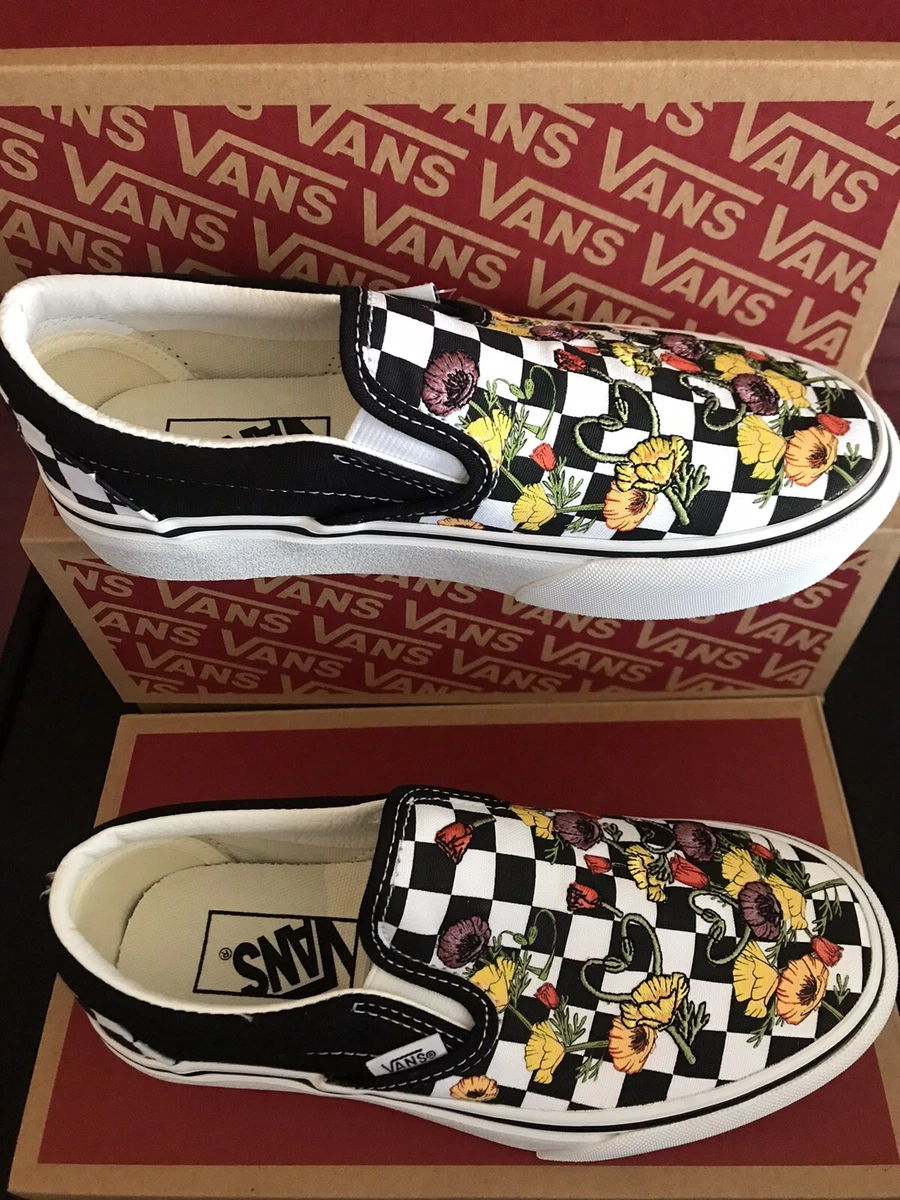 vans poppy checkerboard