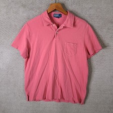 Polo Ralph Lauren Shirt Mens Large Pink Short Sleeve Polo Pocket Cotton