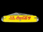 Vintage Coca-Cola At All Fountains 5c Pocket Knife USA Advertising Yellow Handle