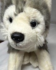 Vintage Animal Alley Toys R Us 13" Husky Dog Gray White Plush Stuffed Animal