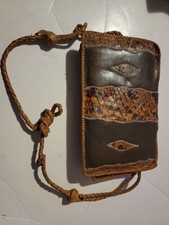 Vintage Python Snake Skin Purse Leather 1960s 1970s Brown Tan
