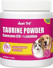 Just Try 7OZ Taurine for Cats  Dogs with CoQ10 - Heart Supplement Powder Suppor