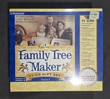Broderbund Family Tree Maker 11-CD Gift Set Version 5 Win 95/98 / Sealed