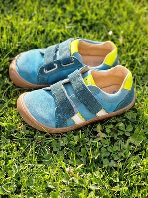 Koel Barefoot Sneaker Gr. 28 blau Barfußschuhe Leder Klettschuhe
