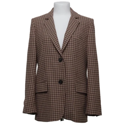 Zara, blazer, taille : S, marron/beige/noir, polyester/viscose/laine, carreau... - Photo 1/4