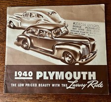 1940 Plymouth Luxury Ride Brochure Krich Newark New Jersey Stamp