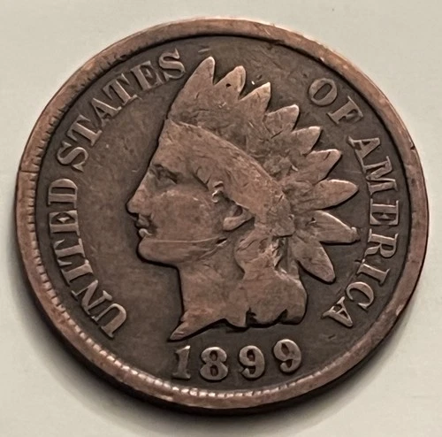1899 Indian Head Cent Penny VG Philadelphia Mint BN396