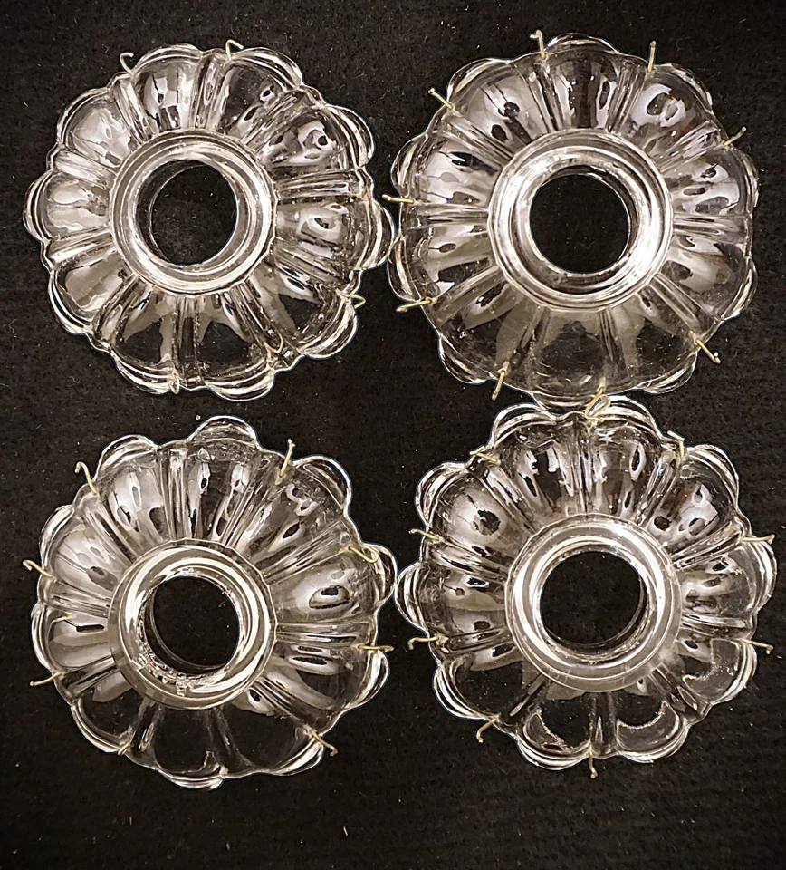 4 Antique Baccarat Crystal Candelabra Chandelier Bobeches Replacement - Image 2 of 4