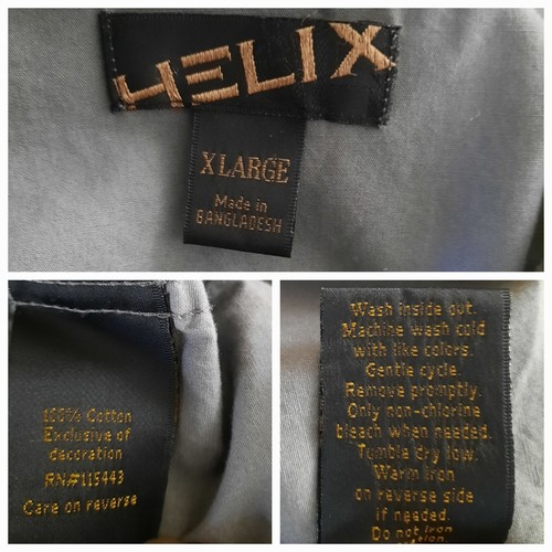HELIX Langarmhemd grau Baumwolle Button-Down mit Grafikdruck Gr. XL - Bild 6 von 6