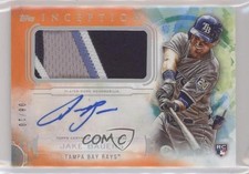 2019 Topps Inception Patch Orange 8/10 Jake Bauers #IAP-JB Patch Auto 2d9