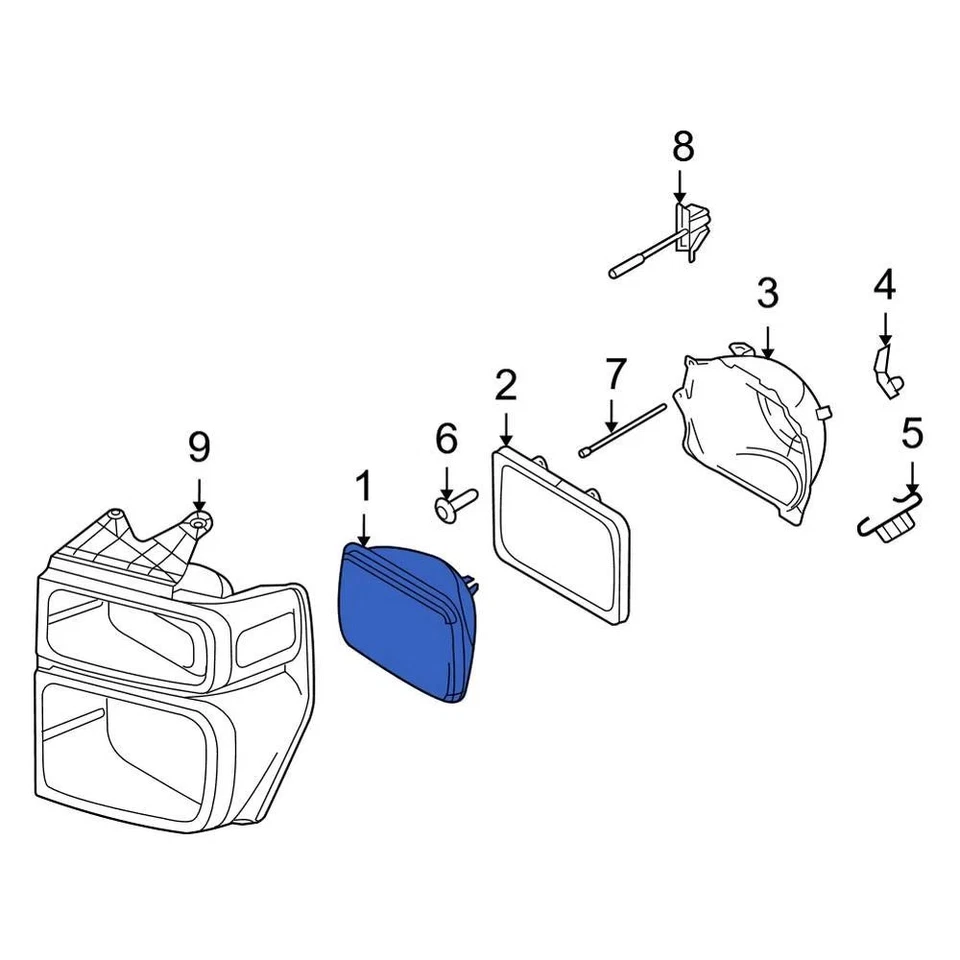 For Ford E-350 Super Duty 1999-2025 Ford F3UZ13007A Front Headlight Assembly - Image 2 of 4