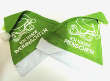 Weihnachtsmütze Anti-/ Muffel / Grün mit Spruch: Ich hasse Menschen- Weihnachten