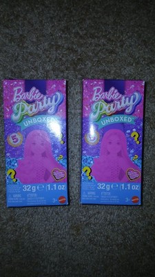 2 BOXES- BARBIE PARTY- UNBOXED- 5 SURPRISES PER BOX-DOLL-PET-ETC