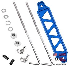 Billet Aluminum Battery Hold Down Bracket with 18-8 304 Stainless 8inch Blue