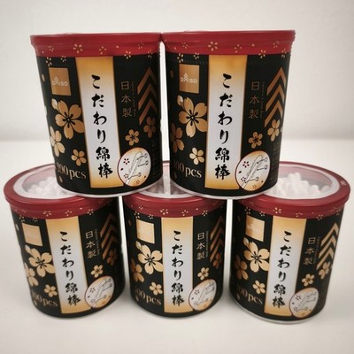 DAISO White Cotton Buds 100 Sticks 5 Pack Japanese High Quality Ear Swabs Makeup
