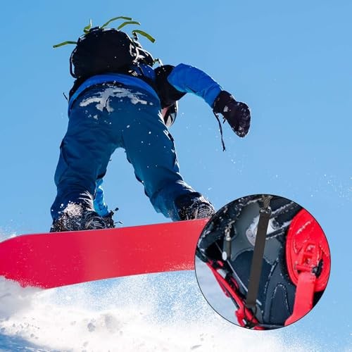 6pcs Snowboard Leashes, 13 Inch Long Snowboard Binding Straps Snowboard Leash 