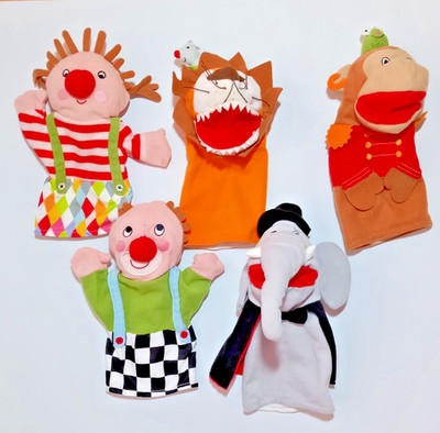 Ikea Kinder Handpuppe Zirkustheater Set mit fünf Figuren Figuren Puppen