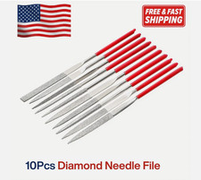 10pc Diamond Needle File Set Titanium Plated Jewelry Glass Stone Metal Tool 140m