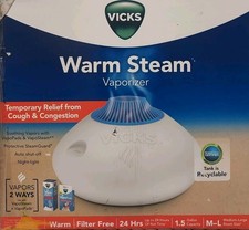    Vicks Warm Steam Vaporizer Humidifier With Night Light    AS SHOWN  