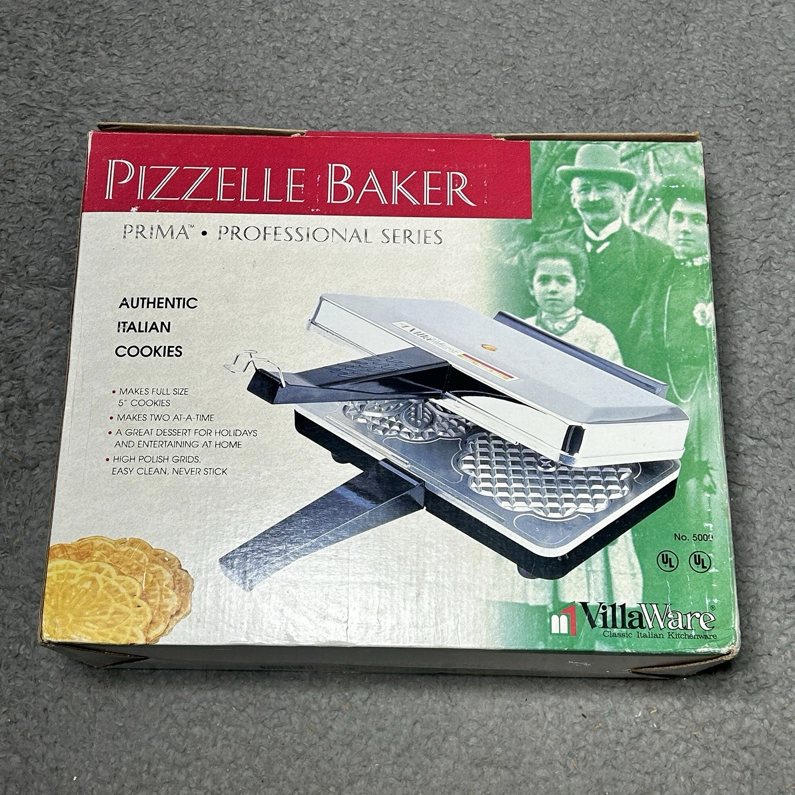 Villaware Prima 5000 Professional Pizzelle Maker - OPEN BOX/Brand New Italian