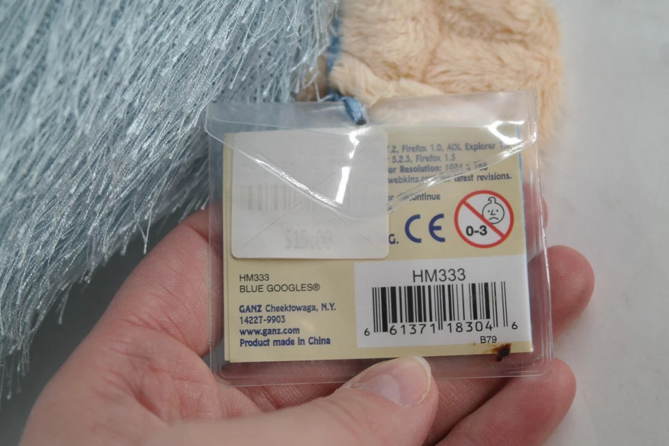 Webkinz Blue Googles Plush Stuffed Animal HM333 Ganz NWT Toy Virtual Pet Sealed - Image 4 of 4