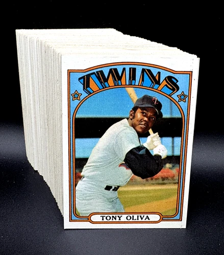 1972 TOPPS BASEBALL "NM/NM+ AVG STARTER LOT OF 100" STARS/HOF/COMMONS/NO DUPES!