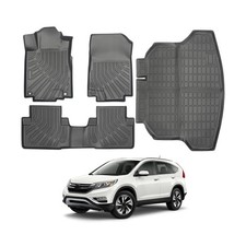 Floor Mats  Cargo Liner- Fit for Honda CRV 2012-2016 All Weather TPE Full Se...