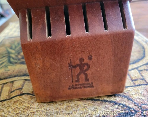 J. A. HENCKELS 15 Slot Legno Duro Blocco Portacoltelli Finitura Mogano Solo Blocco  - Foto 1 di 5