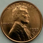 1955 S Lincoln Wheat Cent/Penny BU T298