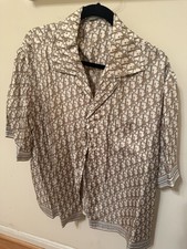 Dior oblique silk button up t shirt