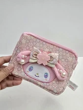 Sanrio My Melody Sakura Makeup Cosmetic Bag Travel Coin Purse Pouch Wallet NWT