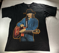 Vintage 1990s Tracy Lawrence Tour Shirt Mens XL Black USA Made Single Stitch AOP