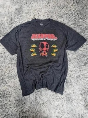 Deadpool Taco Comic Marvel Vintage T-Shirt Anthrazitgrau Größe Xl