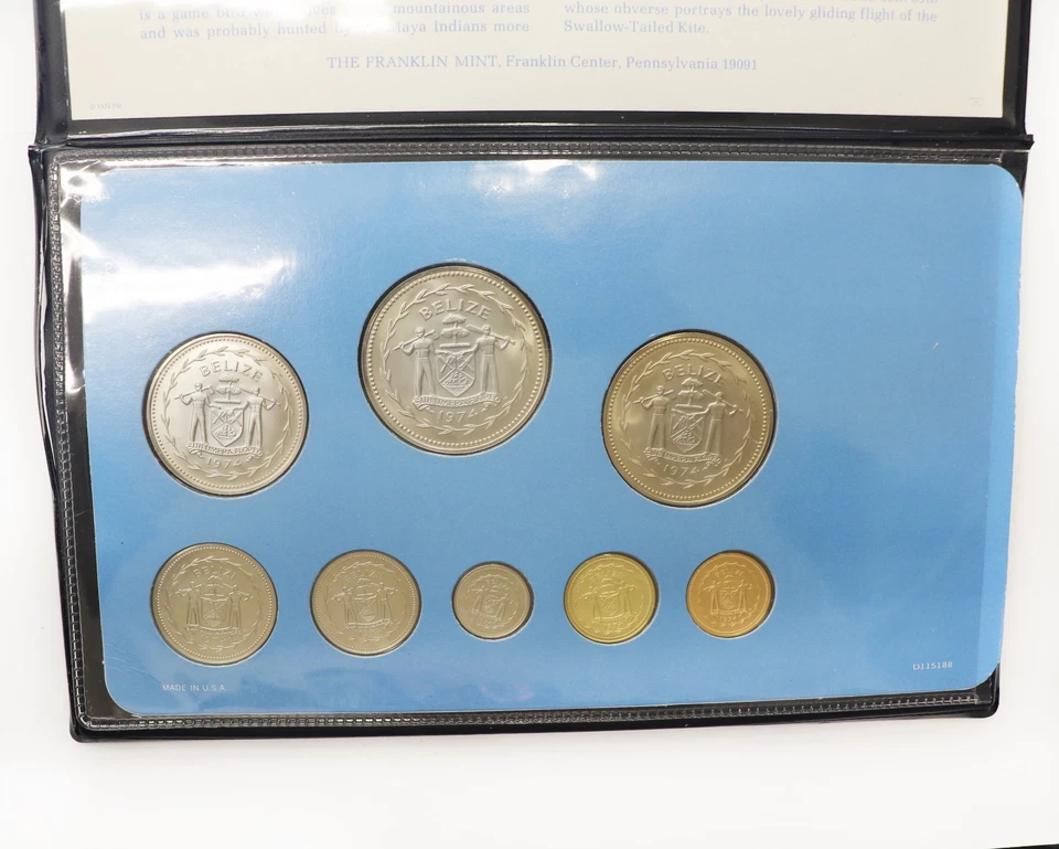 1974 Coinage of Belize 8 Coin Set Franklin Mint - Image 2 of 3