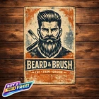 Barber Shop Beard Metal Tin Sign Vintage Salon Wall Art Decor 8x12