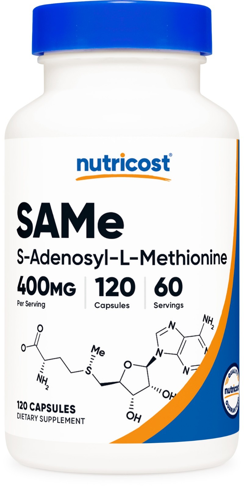 Nutricost SAM-e S-аденозил-L-метионин 400 мг 120 капсул 7190₽