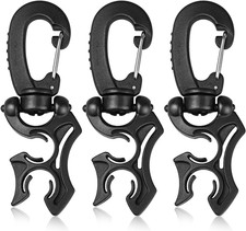 3 Pieces Scuba Hose Holder Clip, Double BCD Hose Diving Clips with Snap Hook Buc