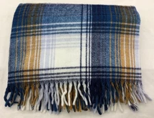 Faribo Brand 48” X 60” Lap Blanket, Blue, Gold, White, No Damage