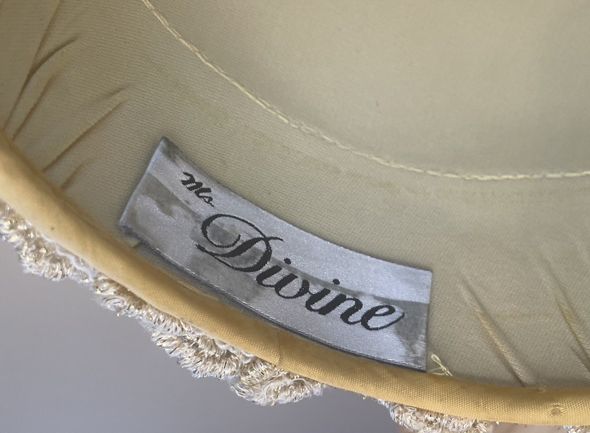 Ms Divine Gold Metallic Lace Dress Hat Bow Church Derby  display picture 1
